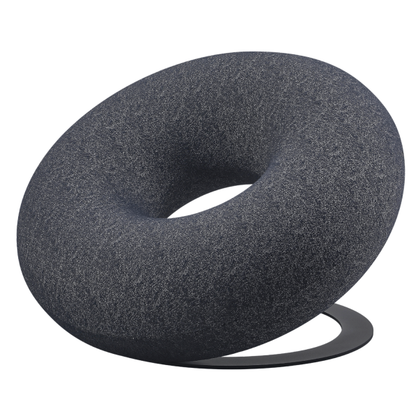 Designerski Fotel Wypoczynkowy Stylowy Pączek do Cukierni Restauracji Szary Popiel DONUT
