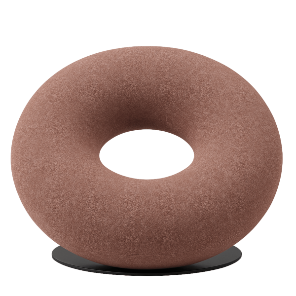 Brązowy Designerski Fotel Wypoczynkowy Stylowy Pączek do Cukierni Restauracji Cynamonowy Miedziany DONUT
