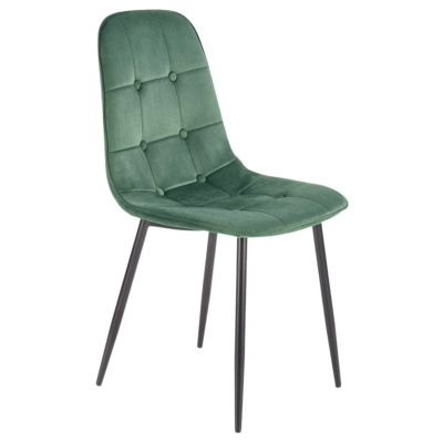 ❤️ Krzesło Tapicerowane Pikowane Welurowe Loft K417 Zielone Halmar ⭐