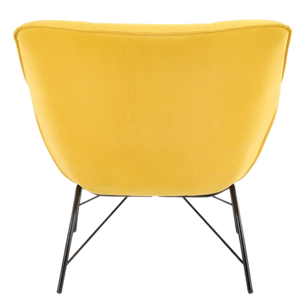 Fotel Wypoczynkowy do Salonu Pokoju Loft BELTON Żółty Pikowany Welur