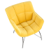 Fotel Wypoczynkowy do Salonu Pokoju Loft BELTON Żółty Pikowany Welur