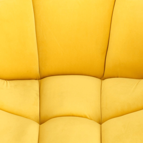 Fotel Wypoczynkowy do Salonu Pokoju Loft BELTON Żółty Pikowany Welur