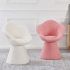 Designerskie Krzesło Minimalistyczne Tapicerowane Nowoczesne Baranek Biały Kremowy Ecru JASMINE