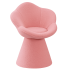 Różowe Krzesło Designerskie Minimalistyczne Tapicerowane Nowoczesne Baranek Boucle Teddy Róż JASMINE