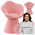 Różowe Krzesło Designerskie Minimalistyczne Tapicerowane Nowoczesne Baranek Boucle Teddy Róż JASMINE