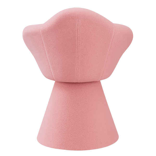 Różowe Krzesło Designerskie Minimalistyczne Tapicerowane Nowoczesne Baranek Boucle Teddy Róż JASMINE