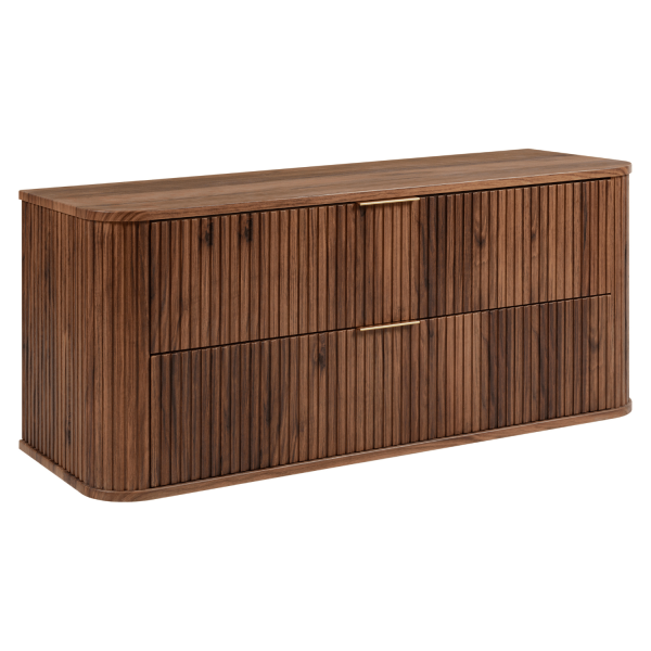 Nowoczesna Szafka Dąb Orzech do Łazienki Wisząca 120 cm pod Umywalkę Retro ELEGANCE