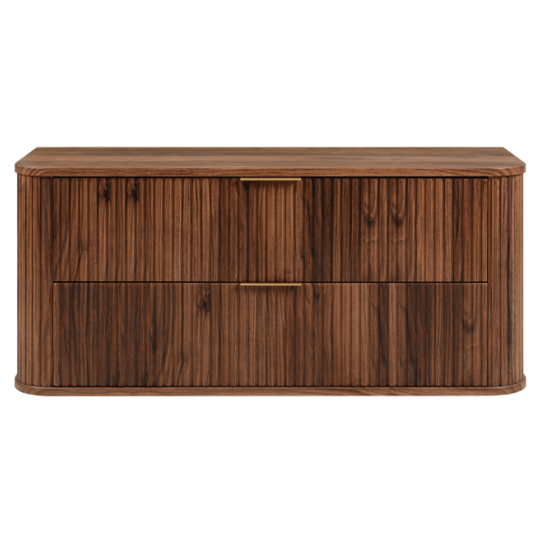 Nowoczesna Szafka Dąb Orzech do Łazienki Wisząca 120 cm pod Umywalkę Retro ELEGANCE