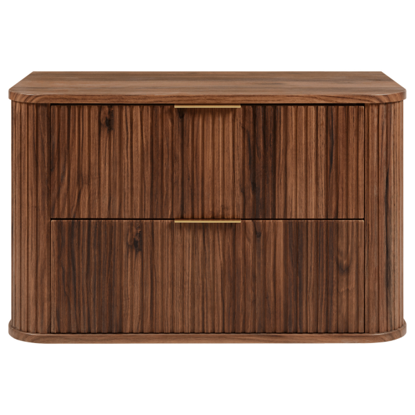 Dąb Orzech Szafka do Łazienki 80 cm pod Umywalkę Nowoczesna Ryflowana ELEGANCE