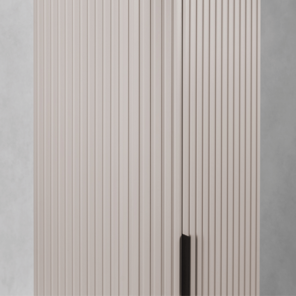 Elegancki Kaszmirowy Półsłupek Łazienkowy 79 cm Beżowy Ryfle Nowoczesny ELEGANCE