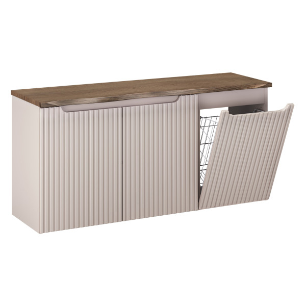 Set-Noc B Nat Casella 120Cm Zestaw Meblowy 120Cm Z Blatem I Szafką Z Koszem Na Pranie / Furniture Set 120Cm With Countertop And 