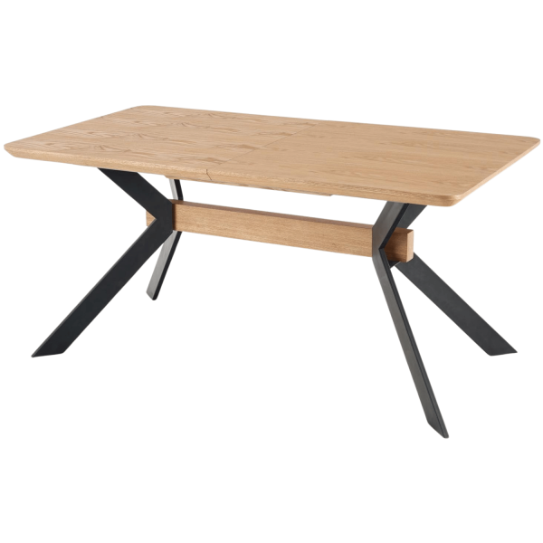 Industrialny Stół Rozkładany do Jadalni Salonu Loft Metalowe Nogi 160-220x90 Dąb Naturalny BACARDI Halmar