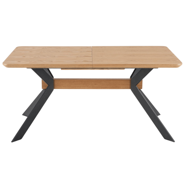 Industrialny Stół Rozkładany do Jadalni Salonu Loft Metalowe Nogi 160-220x90 Dąb Naturalny BACARDI Halmar