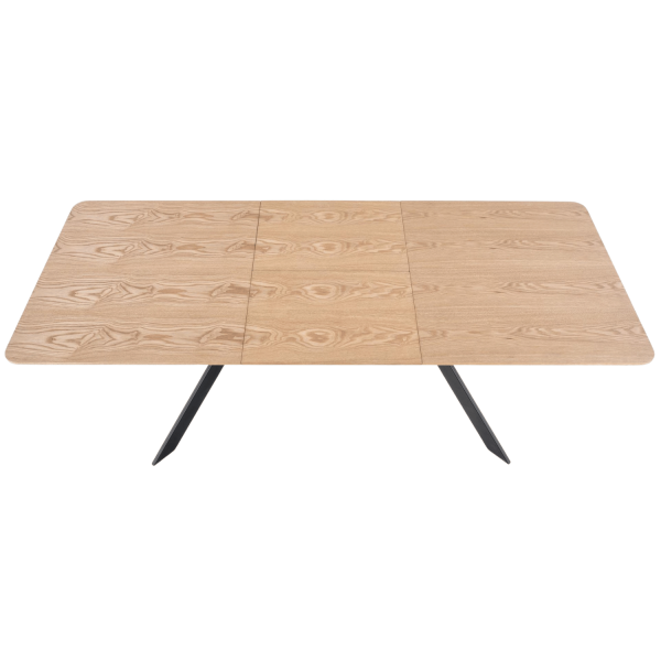 Industrialny Stół Rozkładany do Jadalni Salonu Loft Metalowe Nogi 160-220x90 Dąb Naturalny BACARDI Halmar