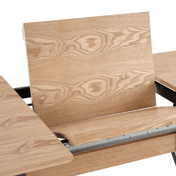 Industrialny Stół Rozkładany do Jadalni Salonu Loft Metalowe Nogi 160-220x90 Dąb Naturalny BACARDI Halmar