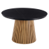 Okrągły Stół Rozkładany do Salonu Jadalni 120-160/200 cm Lamele Dąb Czarny Marmur ROND