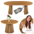 Okrągły Stół Rozkładany do Salonu Jadalni 120-160/200 cm Lamele Dąb ROND