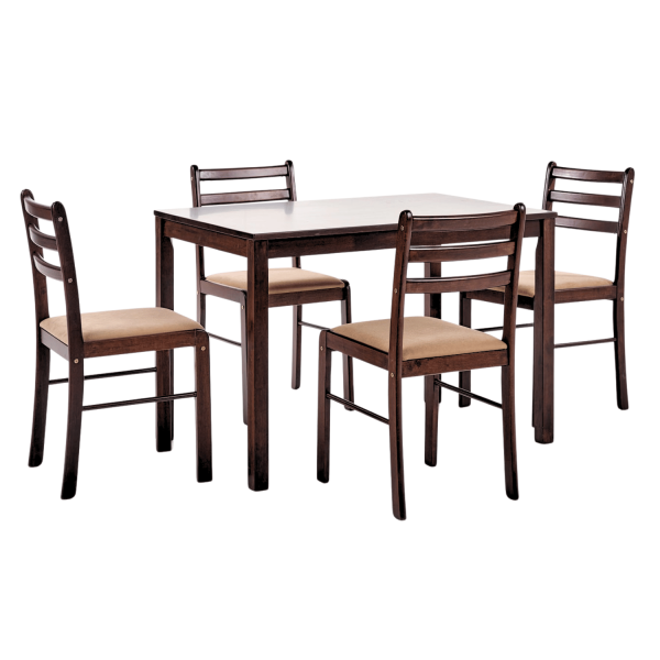 Stół Kuchenny 110x72 z 4 Krzesłami do Kuchni Jadalni Prostokątny Ciemny Brąz Espresso NEW STARTER Halmar