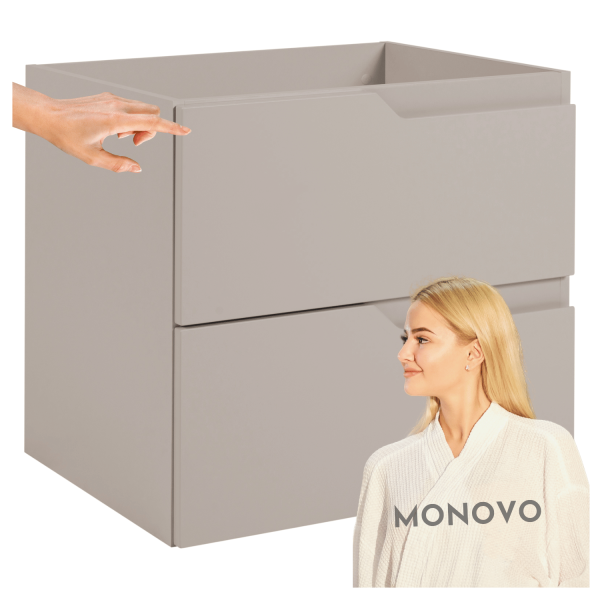 Szafka Wisząca pod Umywalkę 60 cm Łazienkowa Beżowa Kaszmirowa Nowoczesna MODERN