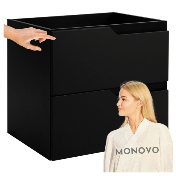 Nowoczesna Szafka pod Umywalkę Czarna 60 cm Łazienkowa Wisząca Elegancka MODERN