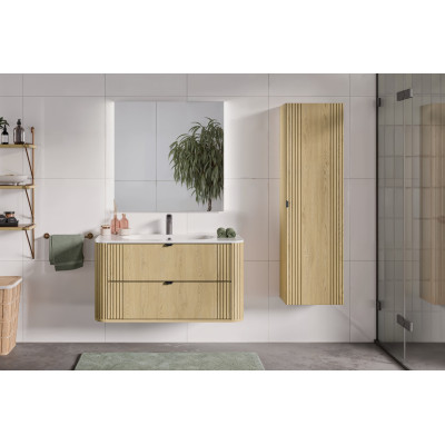 Zestaw Meblowy 100Cm Z Umywalką Meblową Pure I Szafką Wysoką