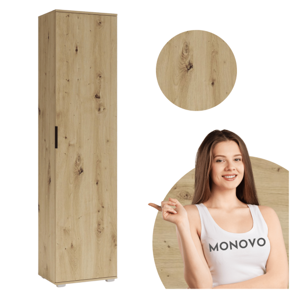 Nowoczesna Szafa Słupek do Przedpokoju Boho Skandynawskie Dąb Artisan CLIF SL-50 Halmar