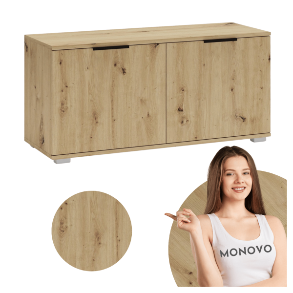 Nowoczesna Szafka ze Schowkiem Ława Siedzisko do Przedpokoju Boho Skandynawskie Dąb Artisan CLIF ST-100 Halmar