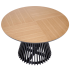 Nowoczesny Stół Okrągły 120 cm do Salonu Jadalni Loft Dąb Naturalny Czarny MIYAKI Halmar