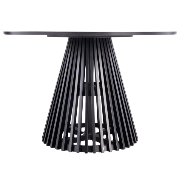 Nowoczesny Stół Okrągły 120 cm do Salonu Jadalni Loft Dąb Naturalny Czarny MIYAKI Halmar