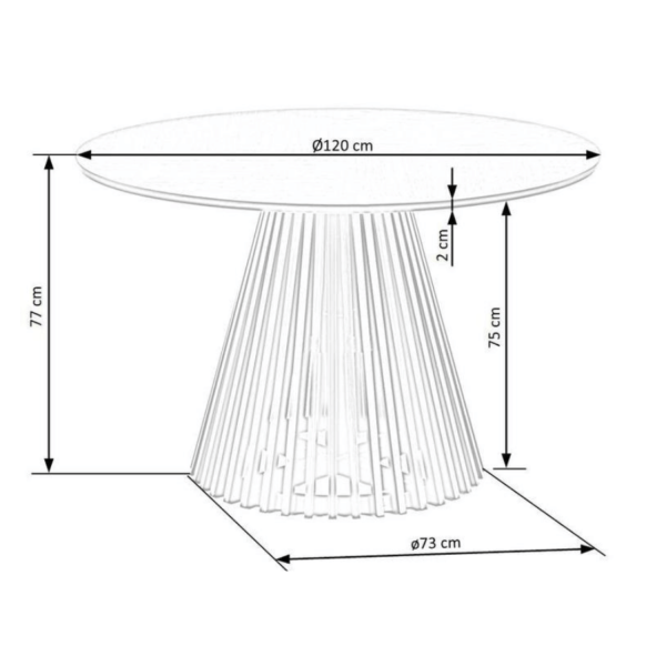 Nowoczesny Stół Okrągły 120 cm do Salonu Jadalni Loft Dąb Naturalny Czarny MIYAKI Halmar