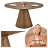 Nowoczesny Stół Okrągły do Salonu Jadalni Loft Boho Orzechowy HENDERSON Halmar