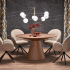 Nowoczesny Stół Okrągły do Salonu Jadalni Loft Boho Orzechowy HENDERSON Halmar