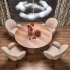 Nowoczesny Stół Okrągły do Salonu Jadalni Loft Boho Orzechowy HENDERSON Halmar