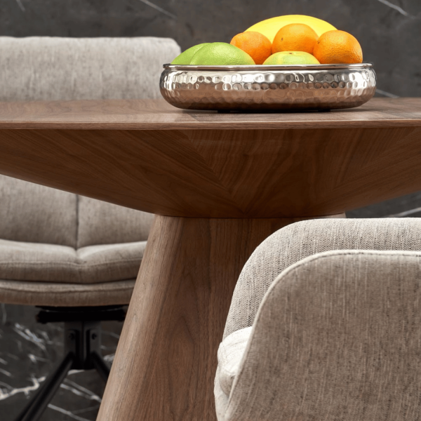 Nowoczesny Stół Okrągły do Salonu Jadalni Loft Boho Orzechowy HENDERSON Halmar