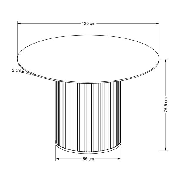 Nowoczesny Stół Okrągły do Salonu Jadalni 120 cm Modern Skandynawski Industrial Biały Marmur Orzechowy BRUNO Halmar