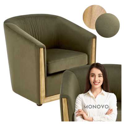 Fotel Wypoczynkowy do Salonu Welurowy ENRICO Zielony Aksamitny Halmar