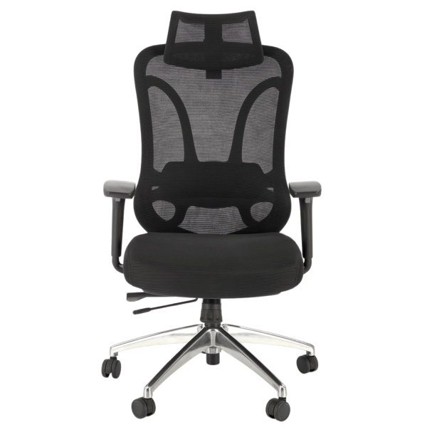 Ergonomiczny Fotel Obrotowy Biurowy do Komputera Modern Czarny Siatka GILBERTO Halmar