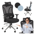 Ergonomiczny Fotel Obrotowy Biurowy do Komputera Modern Czarny Siatka GILBERTO Halmar