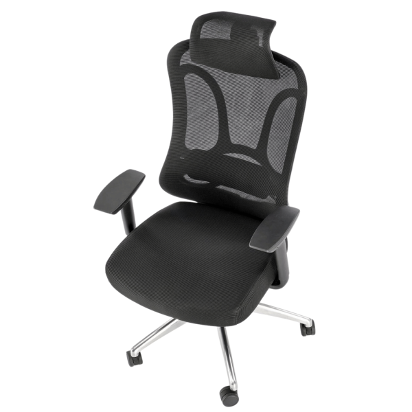 Ergonomiczny Fotel Obrotowy Biurowy do Komputera Modern Czarny Siatka GILBERTO Halmar
