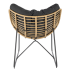 Fotel Wypoczynkowy Rattan WHISPER Czarny Tapicerowany Naturalny Halmar