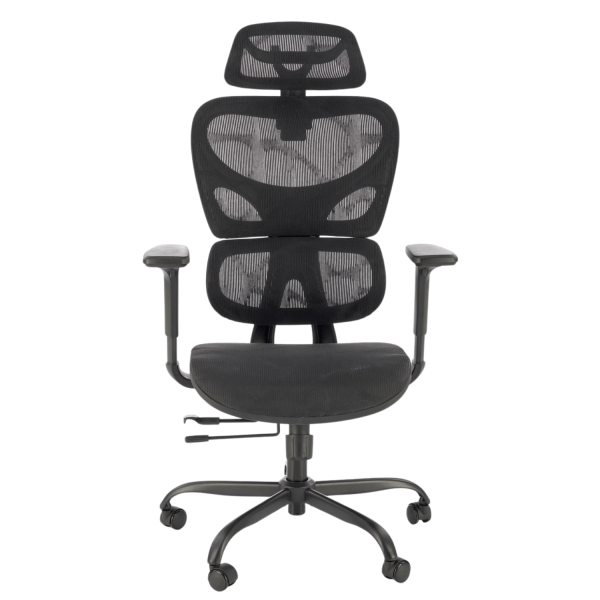 ❤️ Fotel Ergonomiczny Gabinetowy Obrotowy GOTARD Czarny Siatka Halmar⭐