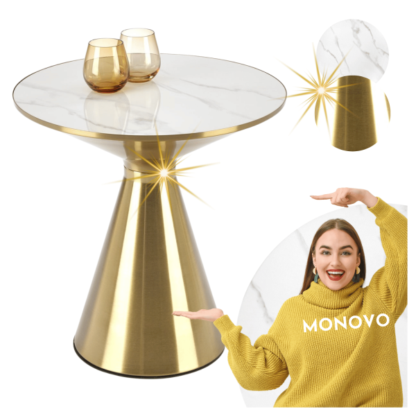 Ława do Salonu Glamour Stolik Kawowy TRIBECA Biały Marmur Halmar