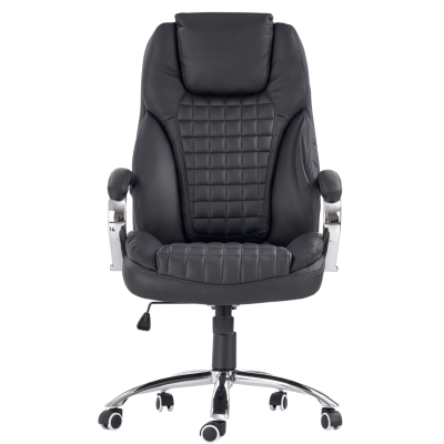 ❤️ Fotel Obrotowy Gabinetowy Biurowy KING Czarny Skórzany Halmar ⭐