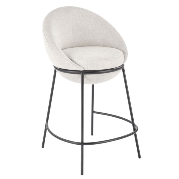 ❤️ Krzesło Barowe Tapicerowane Metalowe Loft H118 Beżowe Halmar ⭐