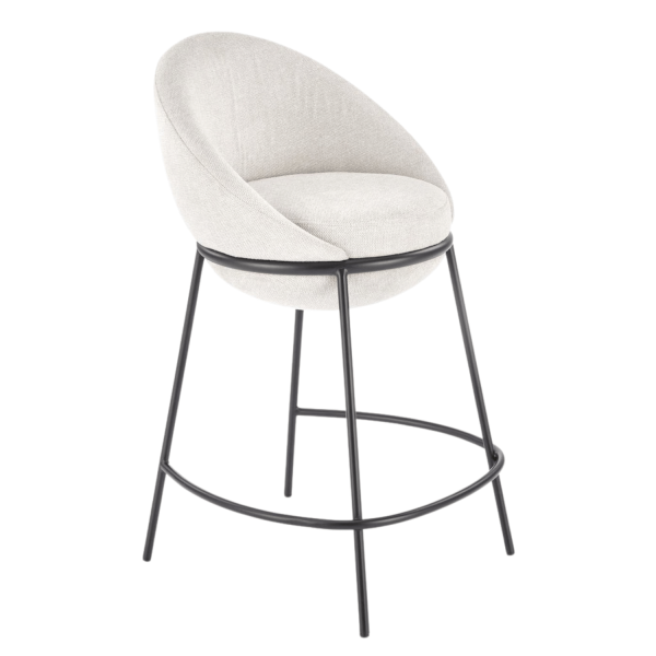 ❤️ Krzesło Barowe Tapicerowane Metalowe Loft H118 Beżowe Halmar ⭐