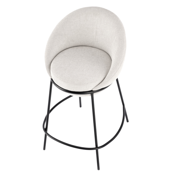 ❤️ Krzesło Barowe Tapicerowane Metalowe Loft H118 Beżowe Halmar ⭐