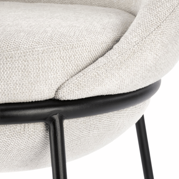 ❤️ Krzesło Barowe Tapicerowane Metalowe Loft H118 Beżowe Halmar ⭐