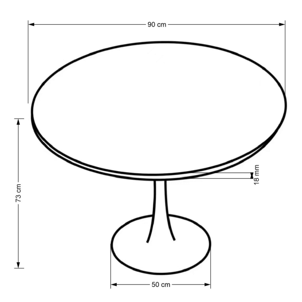 Stół Okrągły 90 cm do Salonu Jadalni Loft OLMO Orzech Czarny Halmar