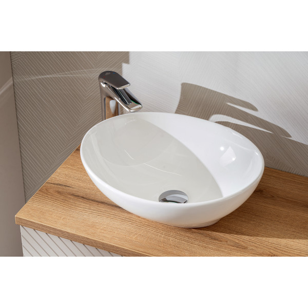 Zestaw Meblowy 100Cm Z Blatem I 2 Umywalkami Nablatowymi Lola
