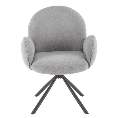 ❤️ Krzesło K498 Szare z Tkaniny Boucle I Wygoda i Elegancja ⭐